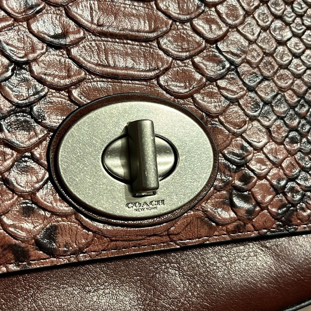 Coach Authenticated Crosstown Python Embossed Cro… - image 6